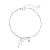 Cui Yan S925 Sterling Silver Korean Bow Bracelet with Pearl Flakes - Elegant and Sweet Design for Women