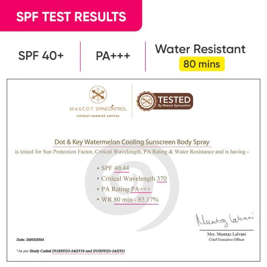Dot&Key Watermelon Cooling Sunscreen Body Spray SPF 40+ (110ml)