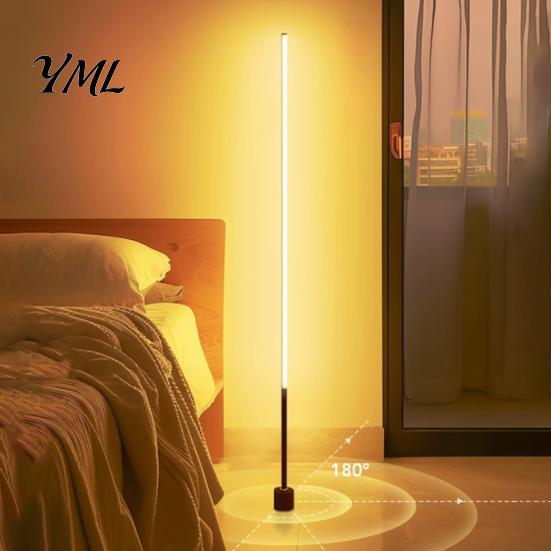Indoor Lighting for Apartment USB Floor Lamp Bedroom, 50/100cm Modern Standing Light with Remote, Metal Reading Bedroom 360 Degree Dimmable LED Corner