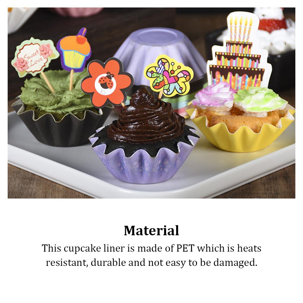 50 Pieces/Set Birthday Cupcake Liners Heats Resistant Cake Dessert Cup Cookie Case Holder Kitchen Bakery Wrapper Baking Tool