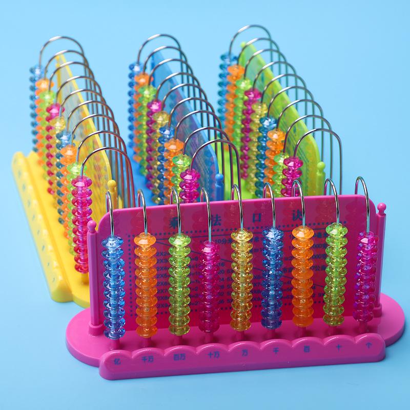 9-Row Iron Rod Abacus: Arithmetic Counting Frame for Elementary Education Counter