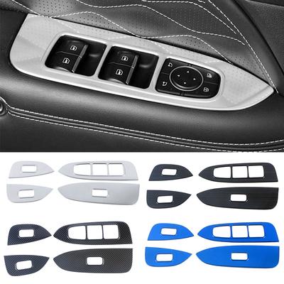 For GWM Tank 300 2024 2024 LHD Window Lift Switch Panel Frame Cover Trim Interior Accessories Carbon Black Stainless Steel Decor