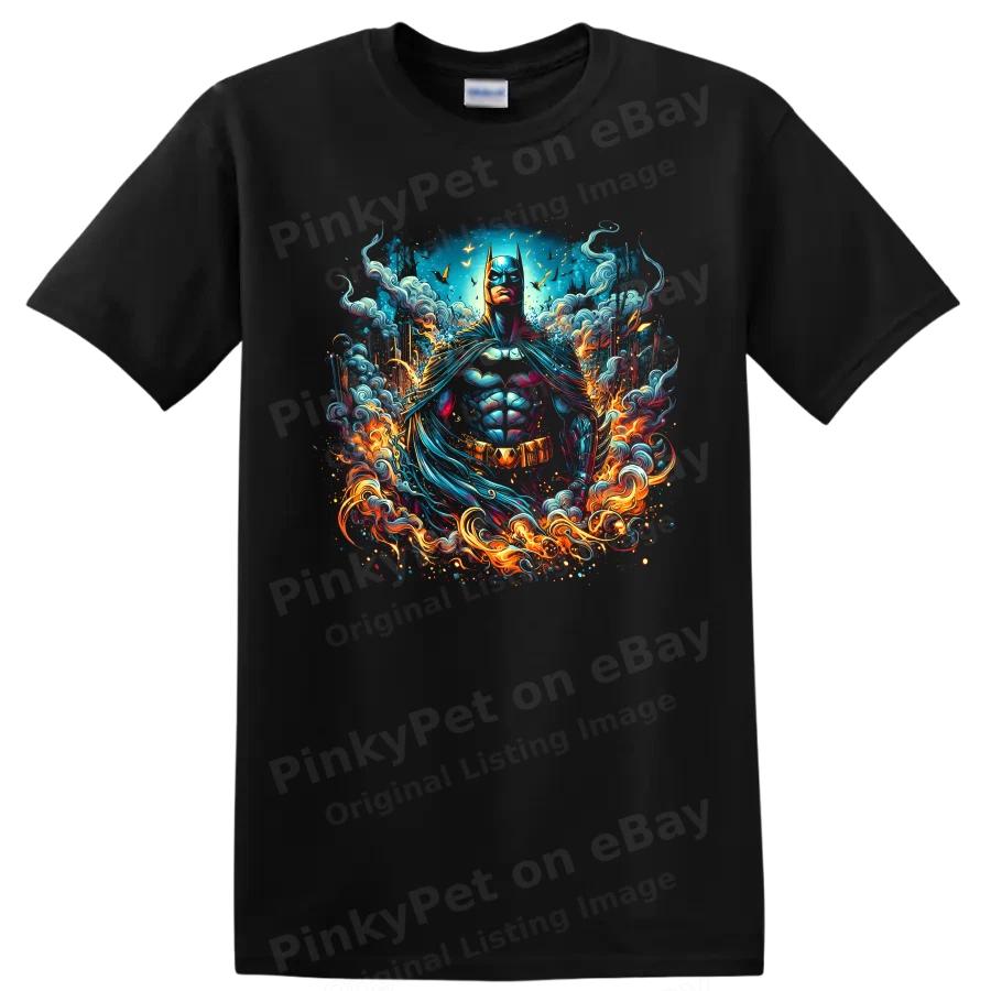 Batman Superhero T Shirt Colorful Comic Art Graphic Fantasy Hero Tee Gift
