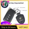 Bilklistermärken För Alfa Romeo Läder Bil Nyckelring Logo Styling Nyckelringringar Auto Tillbehör För Alfa Romeo 4C 159 166 Spider G