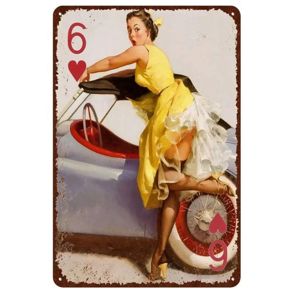 Pin-Up Girl Retro Metallwand Schild 30x20cm