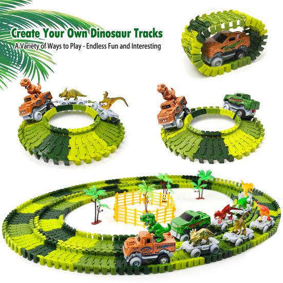 Kids Dinosaur Train Toy DIY Track Building Dino Train Fine Motor Skills Toddlers