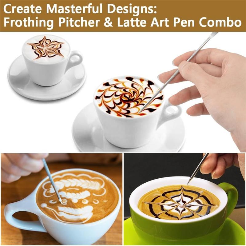 Fresh Latte Art Milk Frothing Pitcher,600Ml(20Oz) Stainless Steel Steaming Pitcher For Coffee Cappuccino