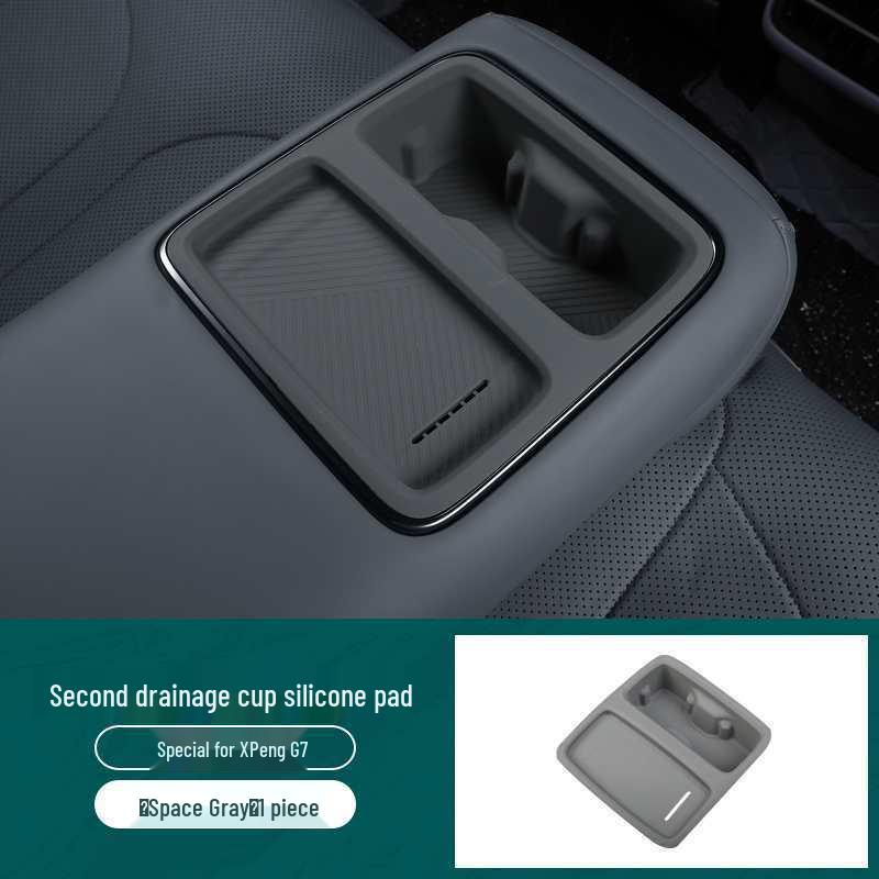 Xiaopeng G7 Rear Armrest Wireless Charging Cup Holder Silicone Pad Accessory