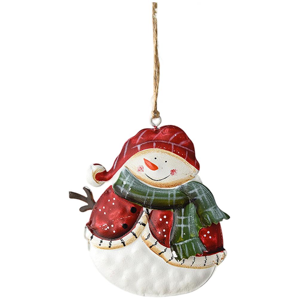 

Festive Home Decor Christmas Tree Ornament Christmas Celebration Charms Snowman Design Long-lasting Use Metal Construction D