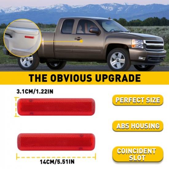 Red Interior Door Side Reflector Panel Covers For GMC Avalanche Silverado Chevy