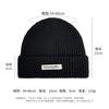 Autumn and winter versatile fabric label knitted hat thickened large head circumference showing face small wool hat cold-proof and warm ear protection