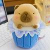 Mini Plush Capybara Plush Toy Fluffy Dessert Capybara Doll Dessert Capybara Plush Toy  Room Decor