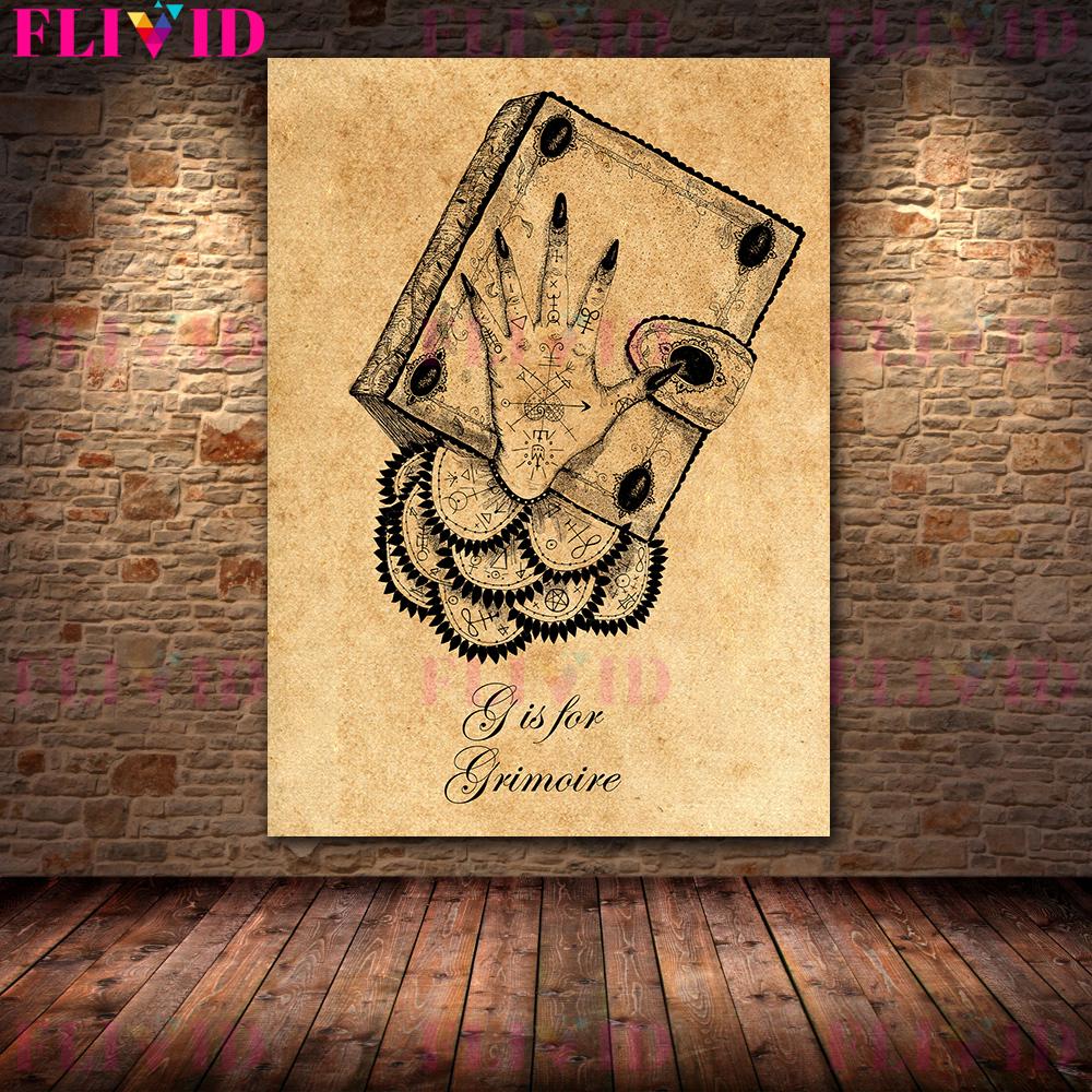 Retro Şeytan Takımyıldızı Kehanet Posteri Gotik Karanlık Şeytan Takımyıldızı Duvar