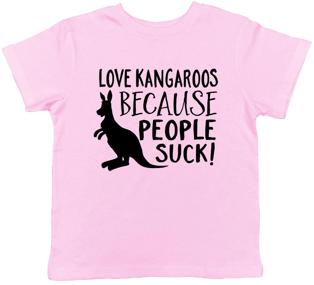 Love Kangaroos because People Suck Childrens Girls Boys Kids T-Shirt Tee 160