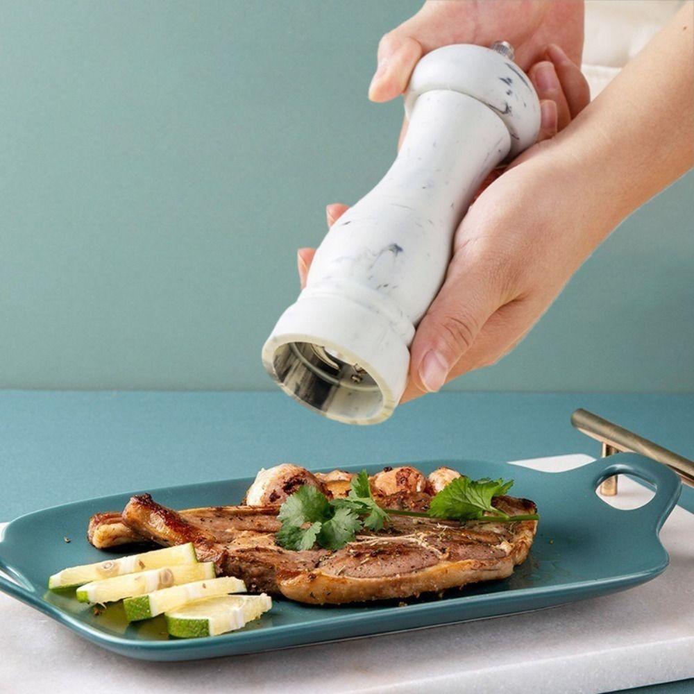 

2pcs Adjustable Particle Size Salt Pepper Mill 6 Inch Spices Bottle Cooking 2pcs