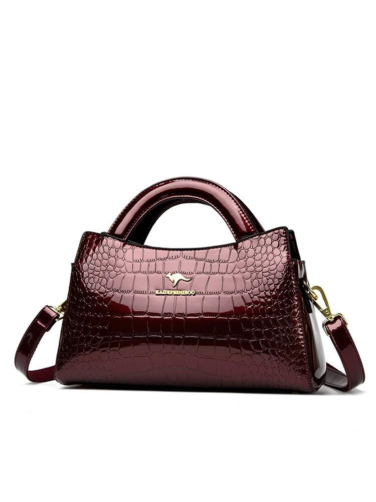 

Patent leather crocodile pattern bag women s 2025 new women s bag popular embossed women s shoulder bag crossbody handbag червоний