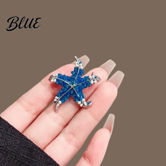Outline Brooch Retro Style Brooch Five-Sided Curved Starfish with Imitation