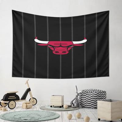 Red Bull Head On Black Striped Background Pattern Wall Hanging Tapestry Decorative Tapestry Home Decor for Bedroom and Living Room