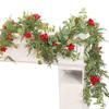 Festive Decoration with Simulated Green Plants, Pine Needles, Christmas Ornaments, Wreaths, Indoor Decoration with Simulated Rattan