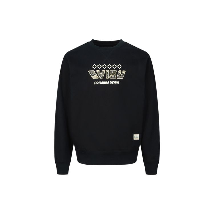 Evisu FW23 Kumadori Daruma Large M Print Logo Round Neck Pullover Long Sleeve Sweatshirt Men sweatshirt Black 2EAHTM3SW1080RXCT