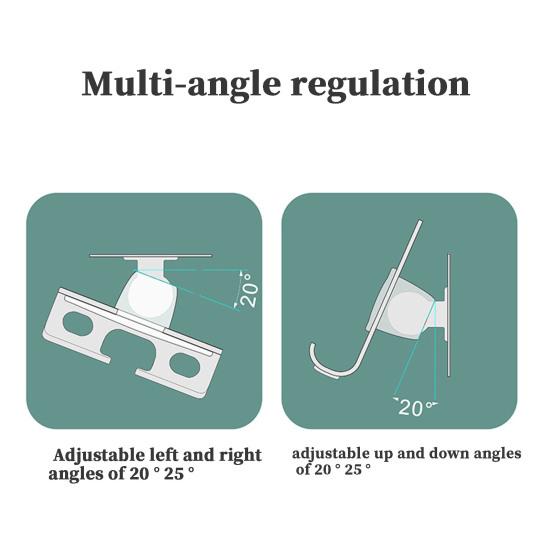 Wall Phone Holder Punch-Free Bedside Non-Slip Multifunctional Metal Self-Adhesive Support Angle Stand Bedroom Remote Control Holder