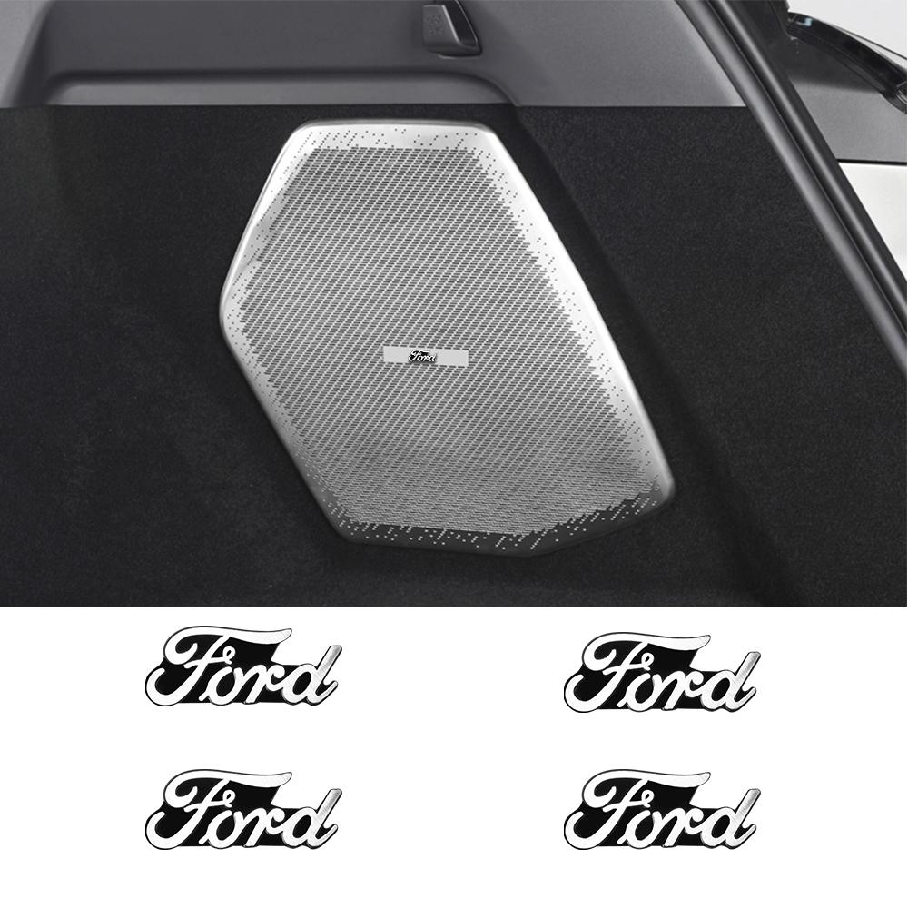2/4pcs For Ford Focus MK2 Mk4 Mustang Fiesta MK7 ST Aluminum Car Audio Stereo Speaker Sticker Badge Decoration Auto Accessories GX2