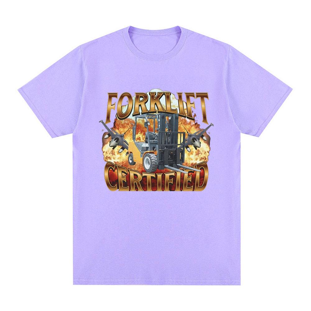 Forklift Certified Operator Funny Meme Graphic T-Shirt Men Fashion Vintage Short Sleeve T-shirts Cotton Casual Oversized T shirt