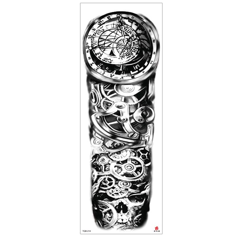 New Waterproof Full Arm Tattoo Stickers – Large Floral & Lion Design, Cross-Style, Hot Selling