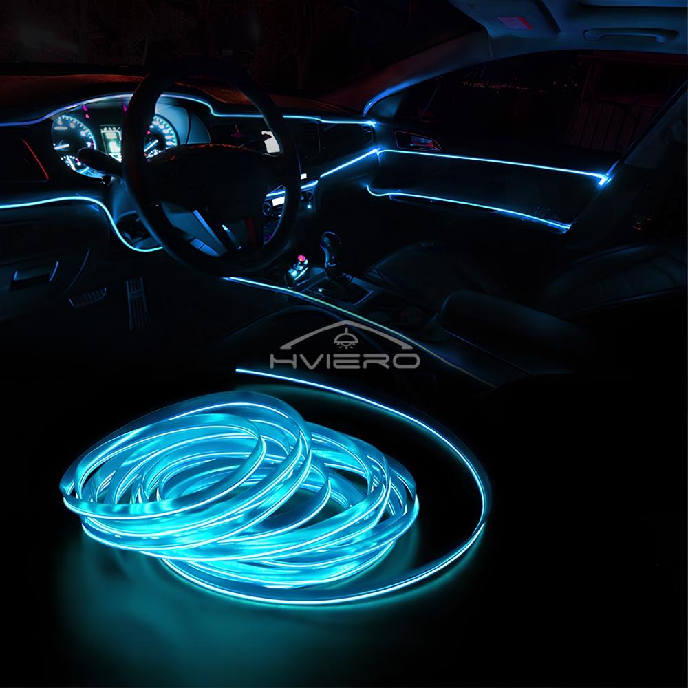1M/2M/3M/5M Cars Interior Lighting LED Strip Decoration Garland Wire Rope Tube Line Flexible Neon Lights Bar USB Drive Dome Lights 6