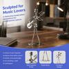 Iron Materia Electric Guitar Player Statue Silver Musician Man Decor  For Office Decor