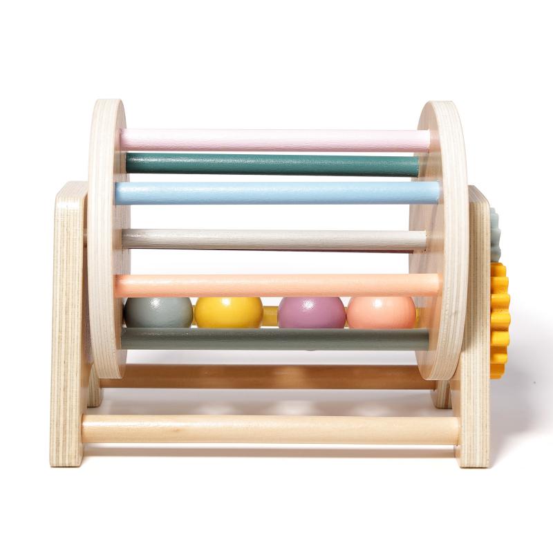Children's Montessori Early Education Wooden Three-in-One Desktop Rolling Drum Baby Educational Color Awareness Hearing Training Toy