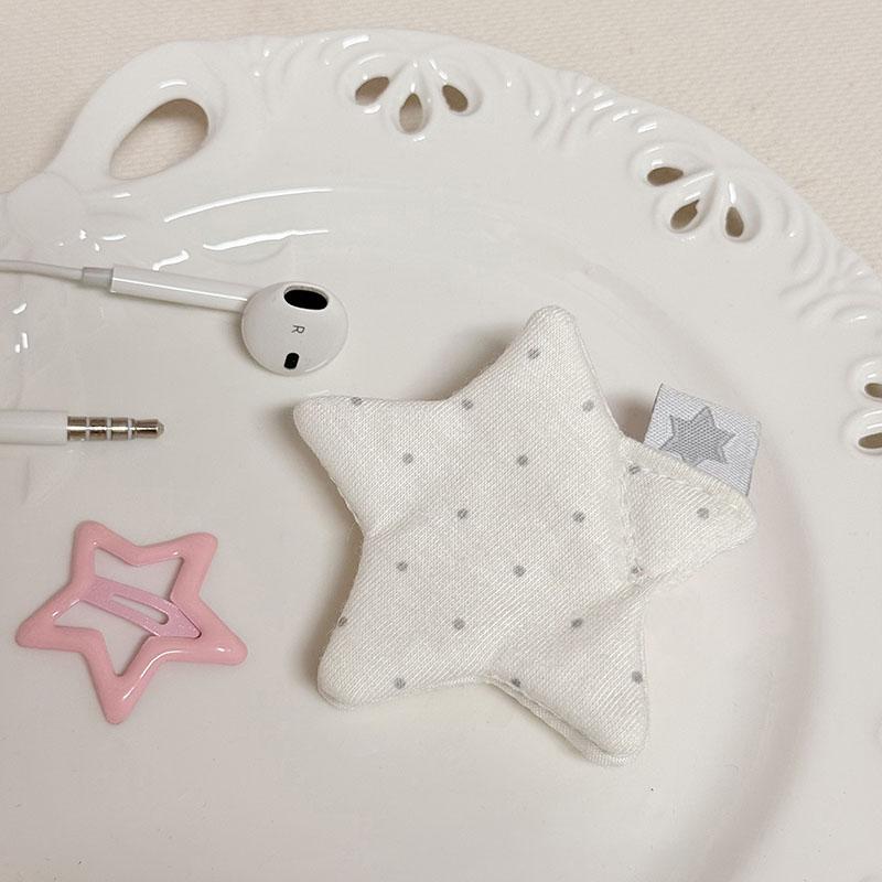 

Y2k Japanese Earphone Decoration Accessories Handmade Fabric Star Wave Point Earphone Storage Bag Data Cable Organizer 2026 білий