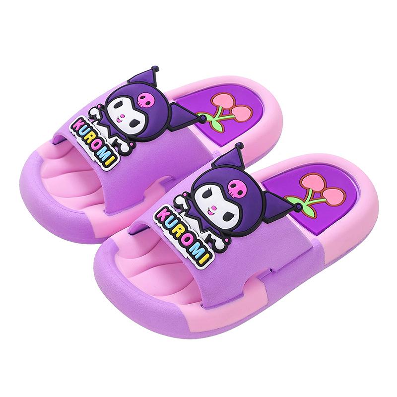 Kuromi Girls' Non-Slip Slippers - Parent-Child Cartoon Style for Family