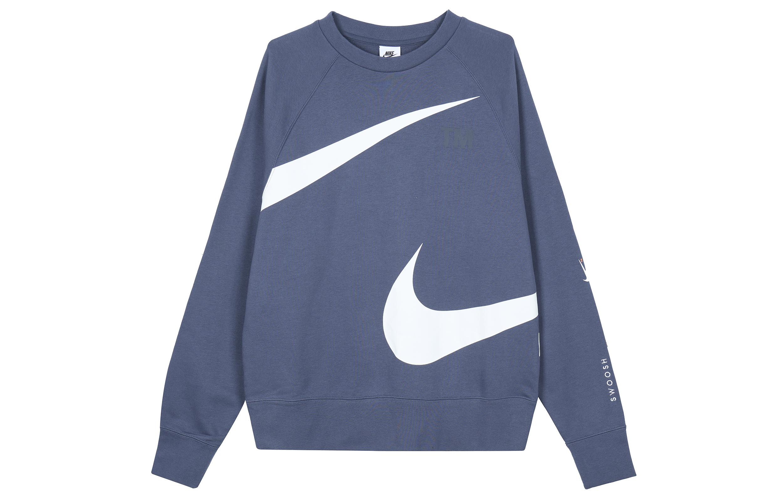Nike Sweatshirts Men s Blue Crew Neck Moderate Regular DD6097-437 L