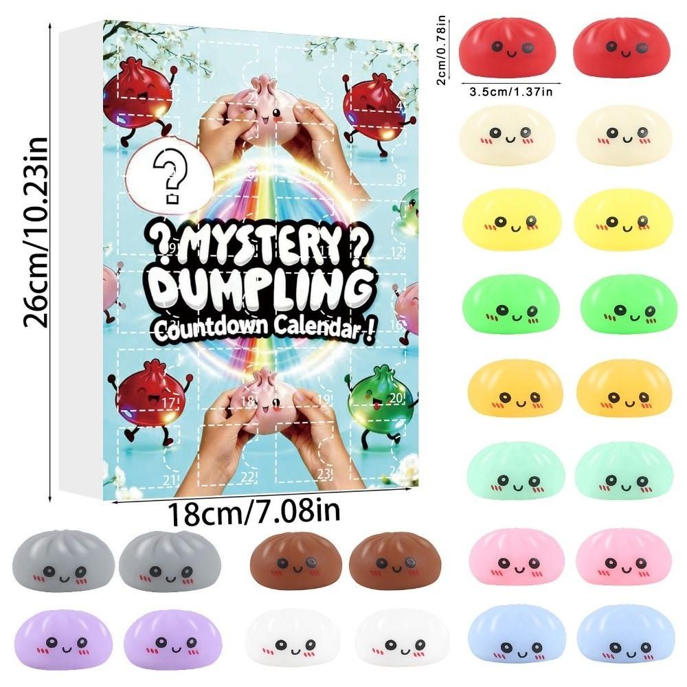 Calendario dell'Avvento Morbido Misterioso Gnocchi Fidget Gnocchi Pallina di Pasta Scatola Cieca per Bambini e Adulti