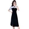 New Chinese Style Cheongsam Small Disc Button Dress 2026 Summer New Splicing Temperament Meat Cover Short Sleeve Skirt