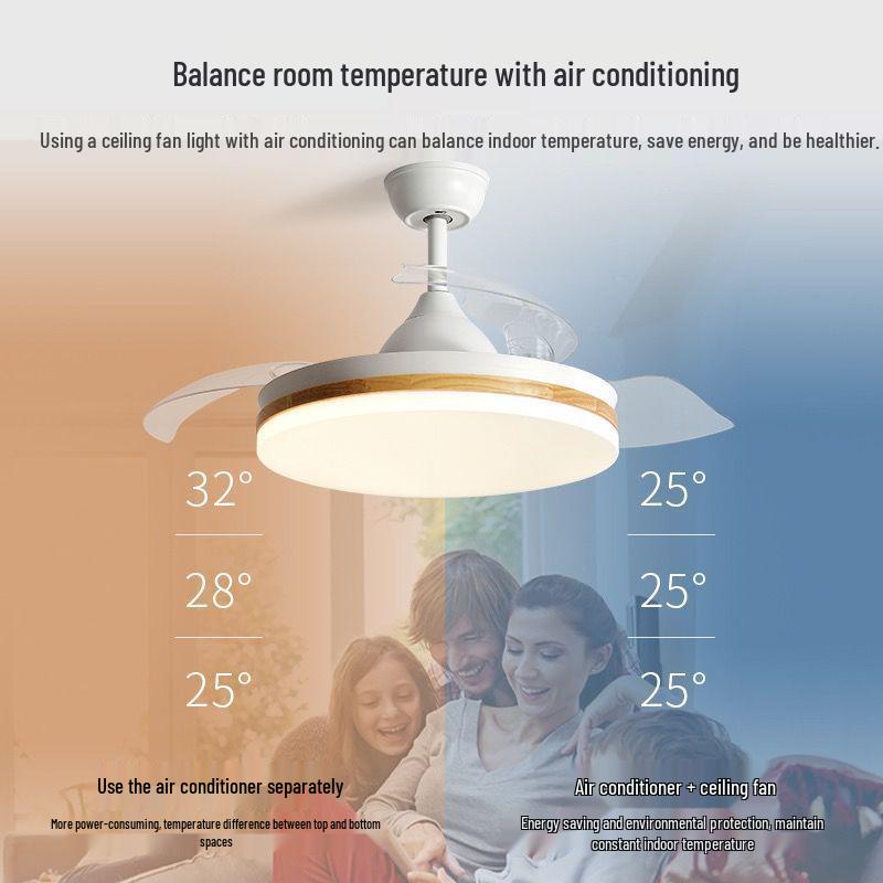 Smart LED Ceiling Fan Light for Home and Study - Modern Design for Bedroom or Restaurant