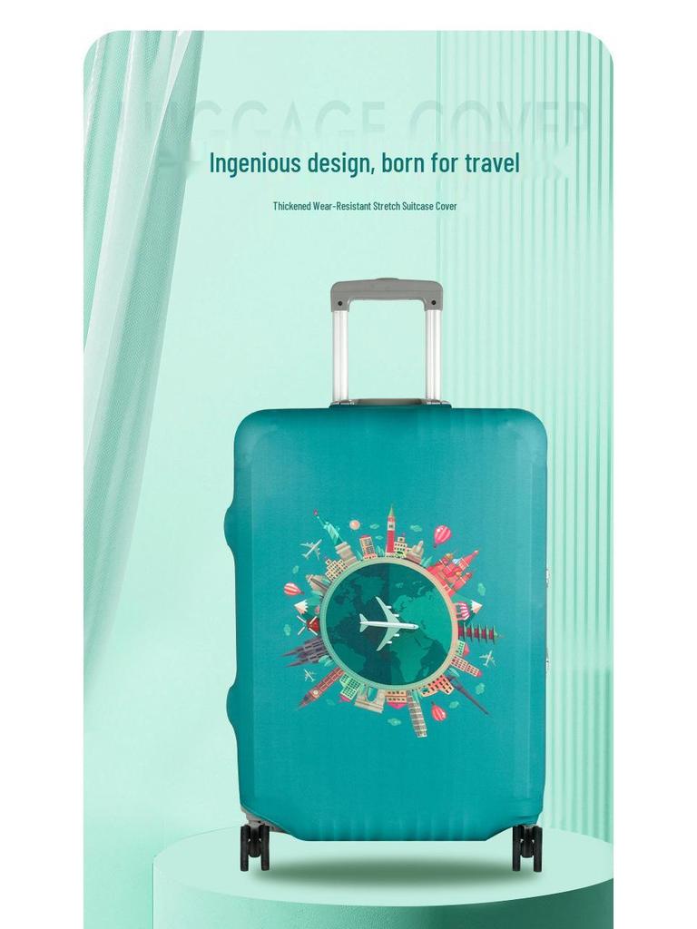 Maßgefertigter elastischer Gepäckschutzbezug mit Digitaldruck, verdickte Luftschicht für Reise-Trolleykoffer