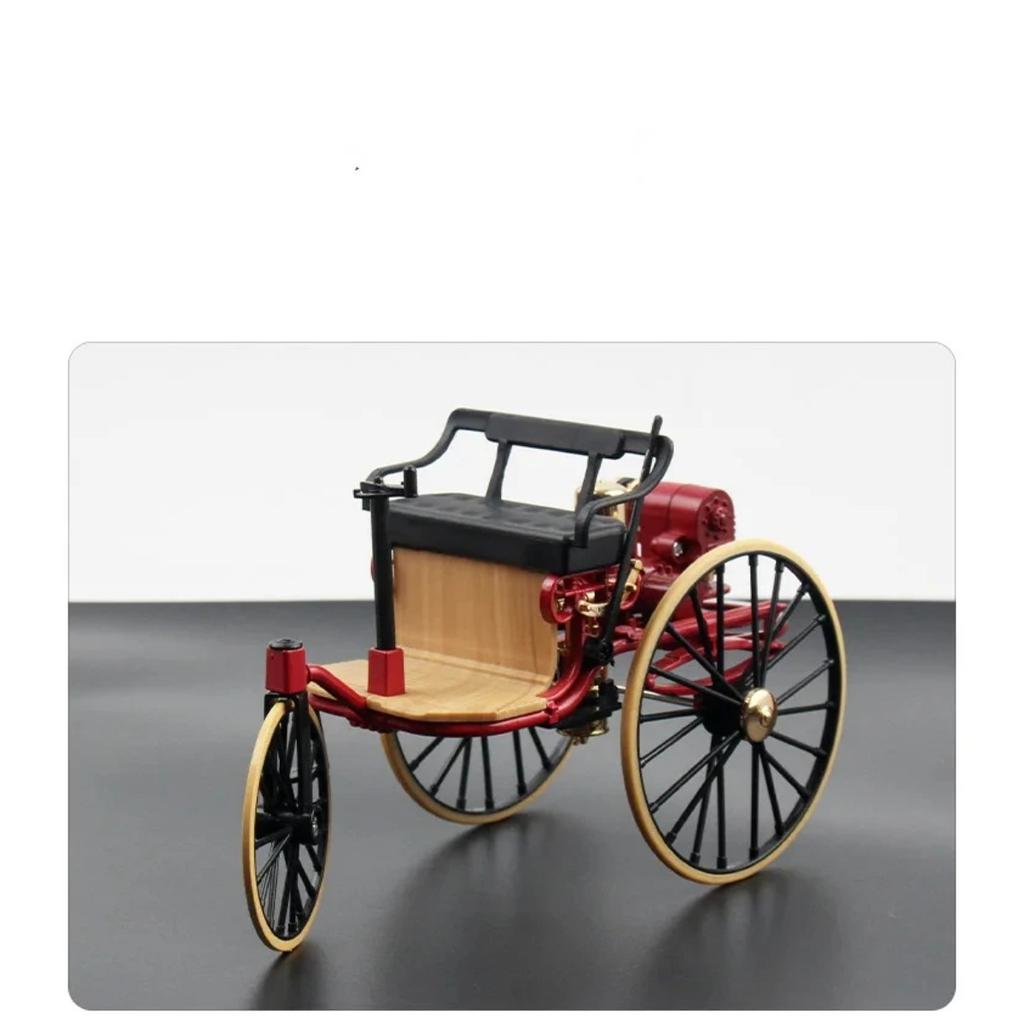 1/12 1886 Vintage Classic Car No.1 Alloy Car Model Simulation Tricycle Toy for Children Gift Collection F499