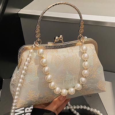 2025 neue Umhänge-Messenger-Tasche Chinesischer Stil Perlenstickerei Tasche neue chinesische Tasche Retro Clutch Damentasche