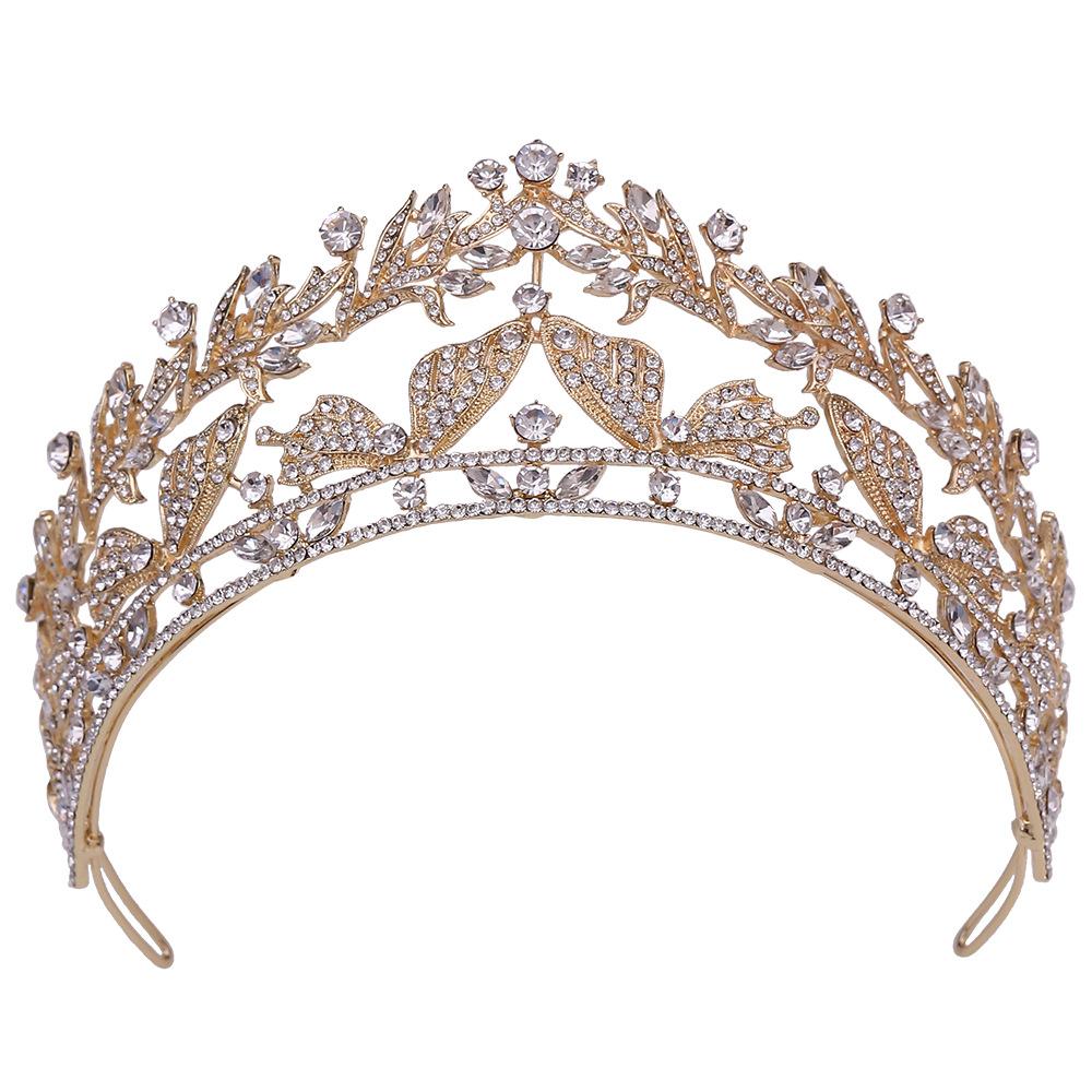 New Forest Butterfly Baroque Golden Princess Crown Themed Wedding Ceremony Crown Bridal Headwear