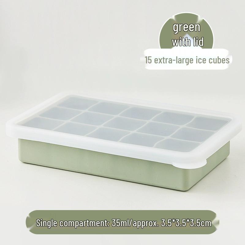 

Форма для льда: Форма на 15 кубиков с крышкой, Легкое извлечение, Пищевой силикон, Идеально подходит для детского питания и многого другого OEM/ODM Support