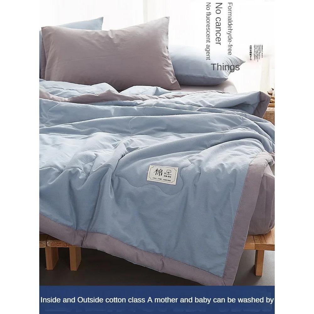 100% Cotton Inside and Outside Summer Cool Air Conditioning Quilt Washed Cotton Pure Cotton Summer Quilt Thin Quilt Summer