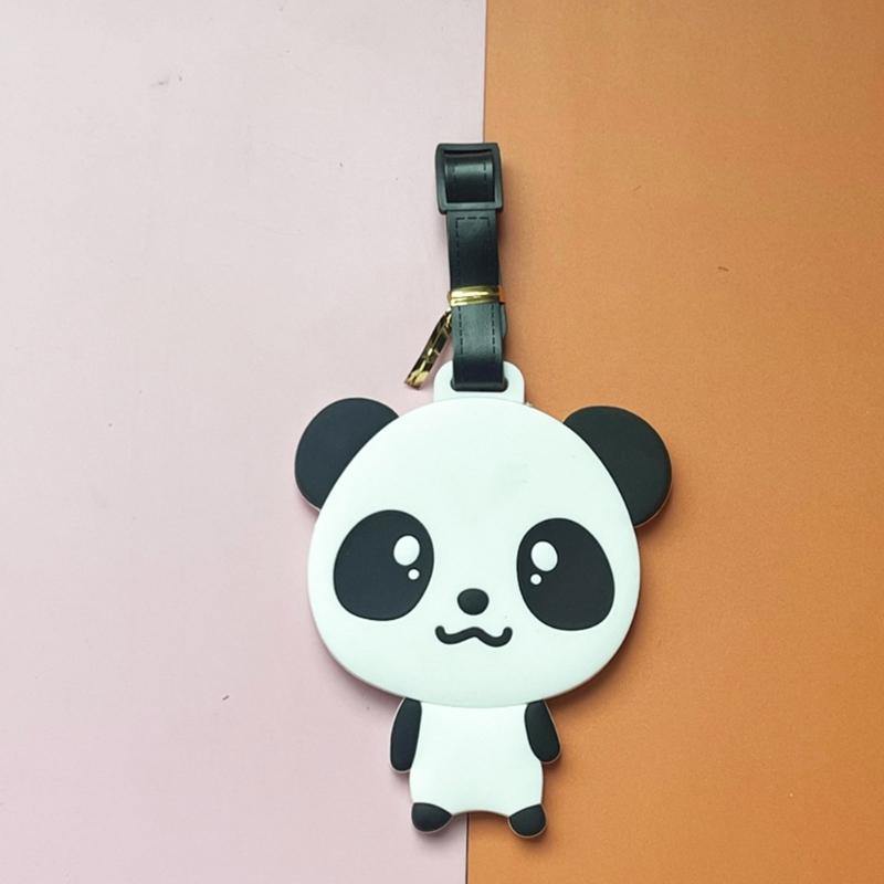 Suitcase Label Cartoon Pattern Luggage Baggage Backpack Soft Label with Strap Name ID Address Card Baggage Identifier