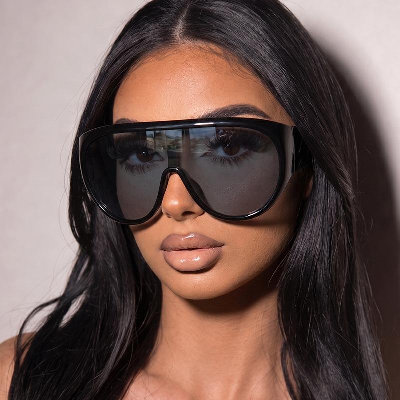 Hip Hop Schilde Sonnenbrille Damen Übergröße Einteilig Große Sonnenbrillen Luxus Designer Herren Fahrbrille UV400
