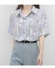 Hong Kong-Inspired Ink Wash Sun Protection Short Sleeve Shirt for Women