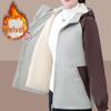 2024 Women's Fleece-Lined Cotton Coat: Autumn/Winter Windbreaker for Middle-Aged Moms, Plus Size