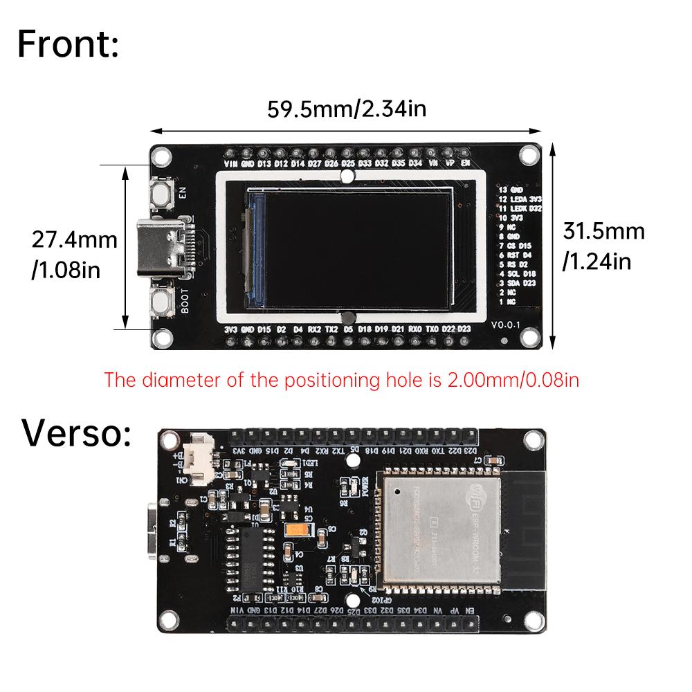 Esp32 1.4-Inch Lcd Screen Wifi Bluetooth Development Board Onboard Esp32-32 Module Type-C WiFi+BL Module