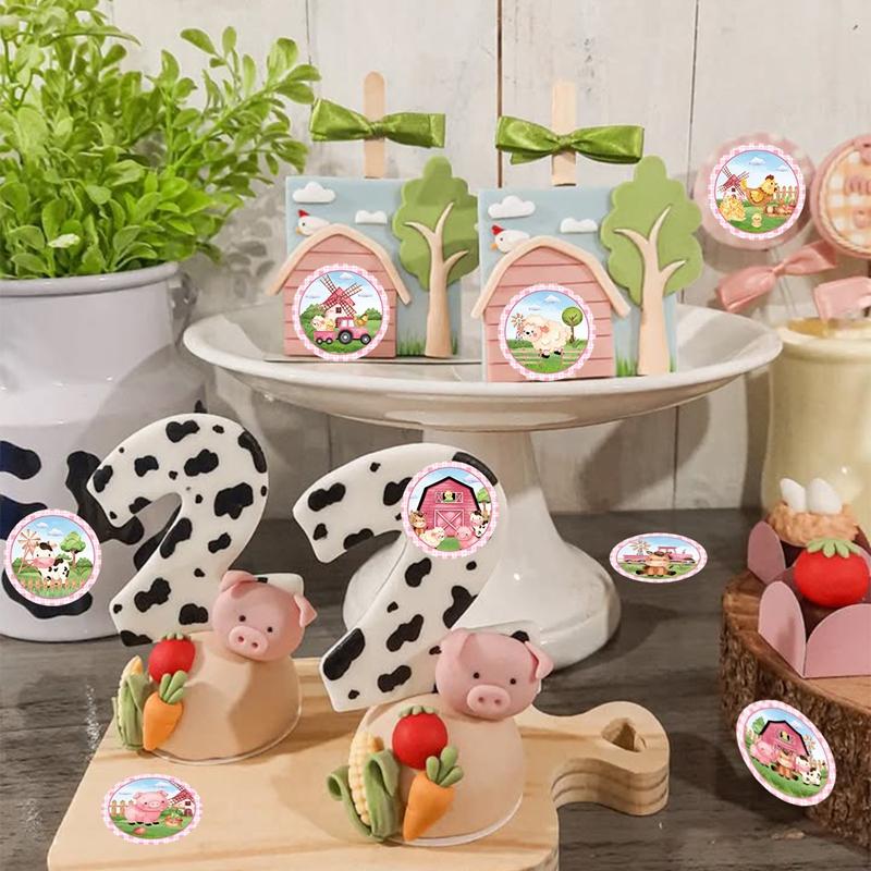 Farm Theme Animal Sticker Farmhouse Farm Birthday Party Decoration Kids Wedding Birthday Party Supplies Favors Baby Shower Decor