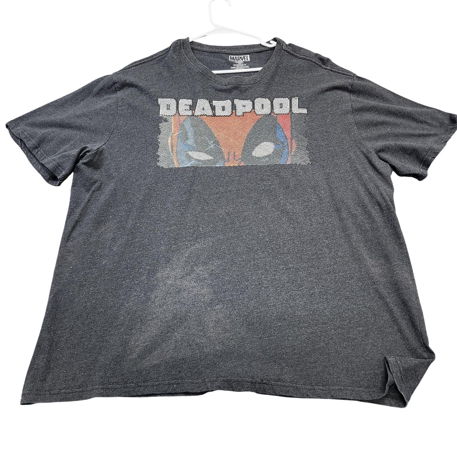 Deadpool Shirt Mens 3XL Gray Marvel Comics Mask Graphic Tee Tagless Superhero Unisex T-Shirt L